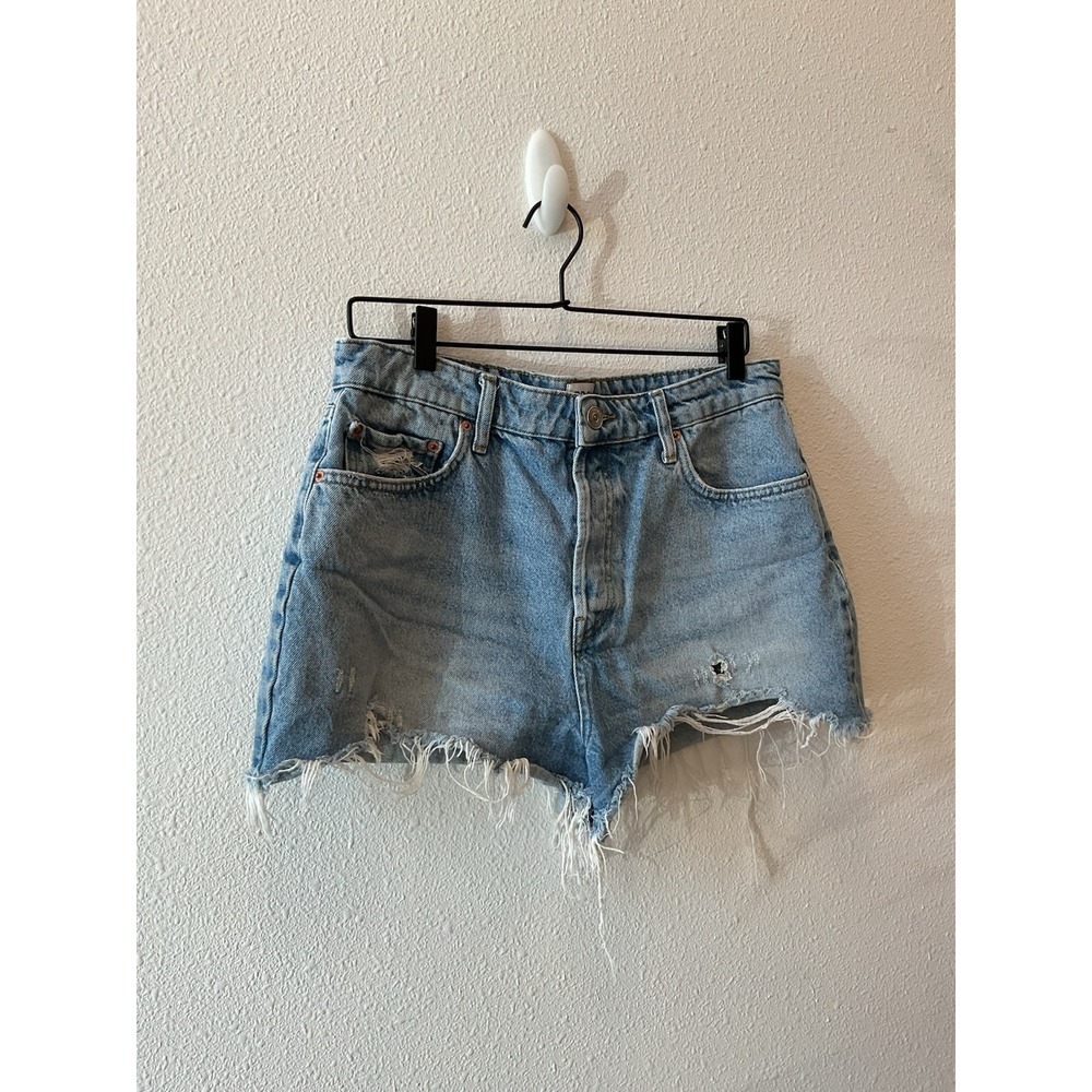 Urban Outfitters BDG Size 27 Essential Mid-Rise Denim Shorts Distressed Cutoff